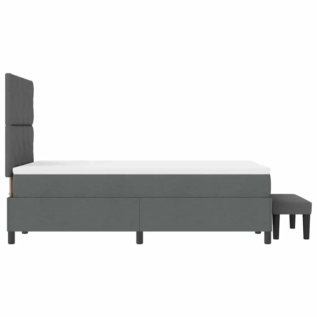 Letto a molle con materasso Grigio scuro 120 x 190 cm Tessuto 3344129