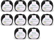 Filato di cotone organico - Nero - Filato ecolabile miscela lana cotone - 100% Cotone organico - 50 g/105 m - Dimensione ago 3.5 - 4.5 mm - Pacchetto di 10 x 50 g