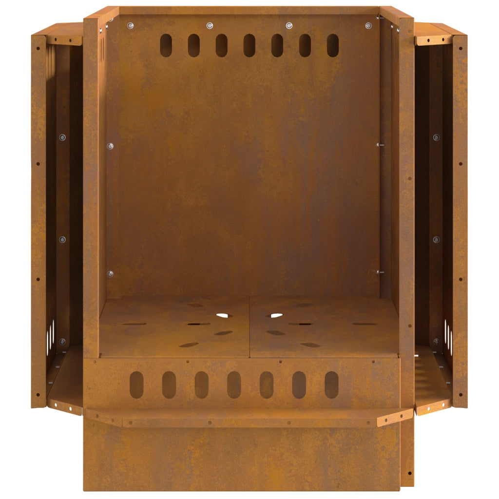 Focolare Senza Fumi 48x48x51 cm in Acciaio Antiruggine di