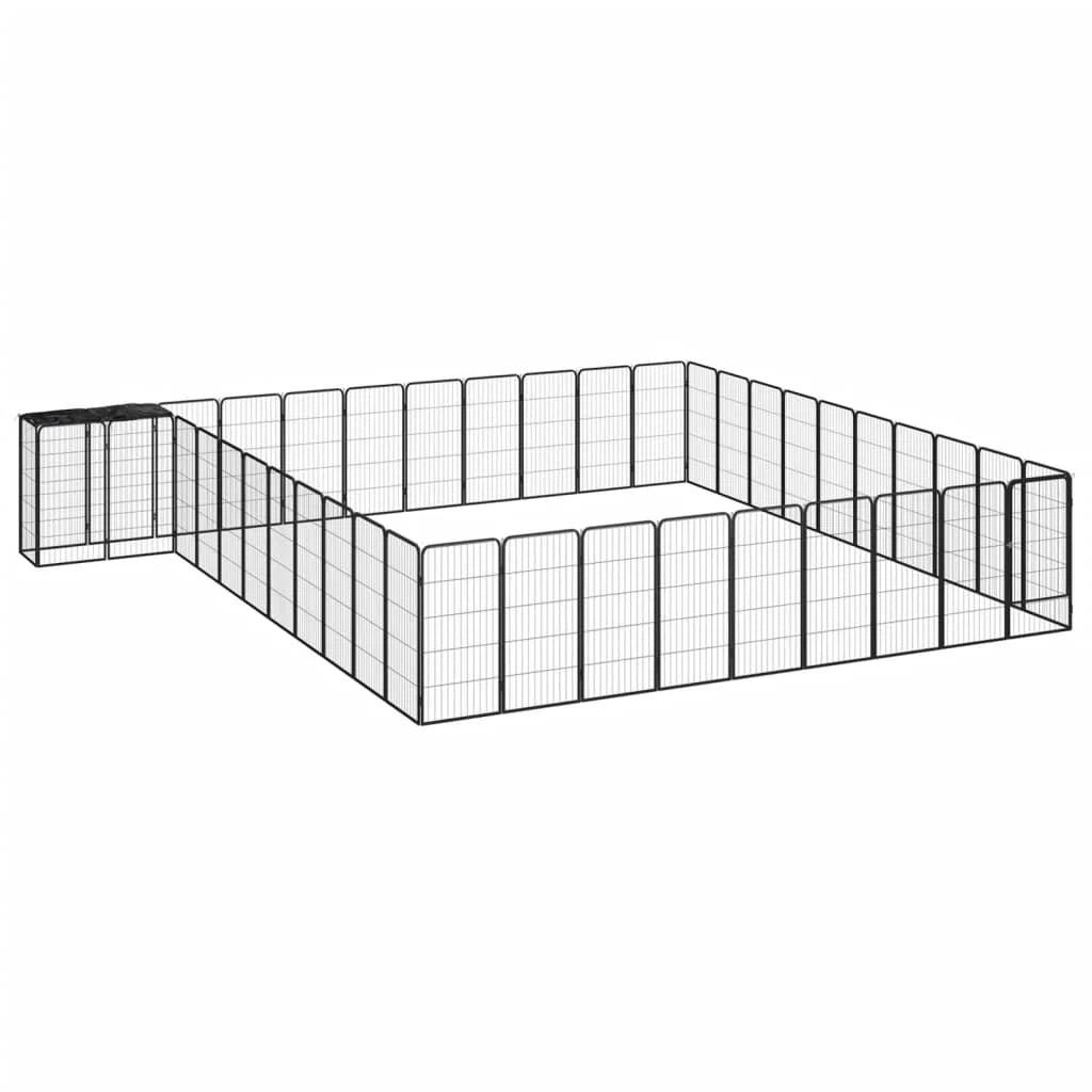 Recinto per cani 42 pannelli 50 x 100 cm acciaio verniciato a polvere nero 02_0043644