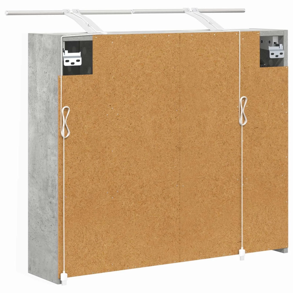 Mobiletto per specchio da bagno Grigio cemento 889178
