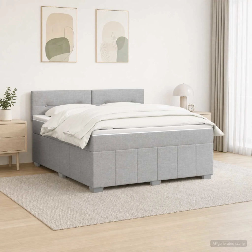 Letto box spring con materasso Grigio Chiaro 140 x 200 cm 3452691