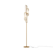 Maytoni Lampada da terra contemporanea Marmo 2 luci E14 oro metallo pietra bianca