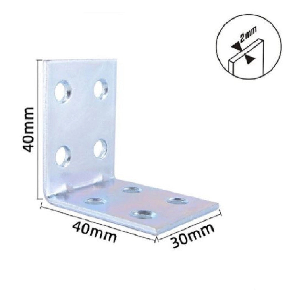 Trade Shop - Set 4pz Lastrine Lastrina Ad Angolo Angolare 40x40x30x2 Mm Con Viti Mobili 57120 -