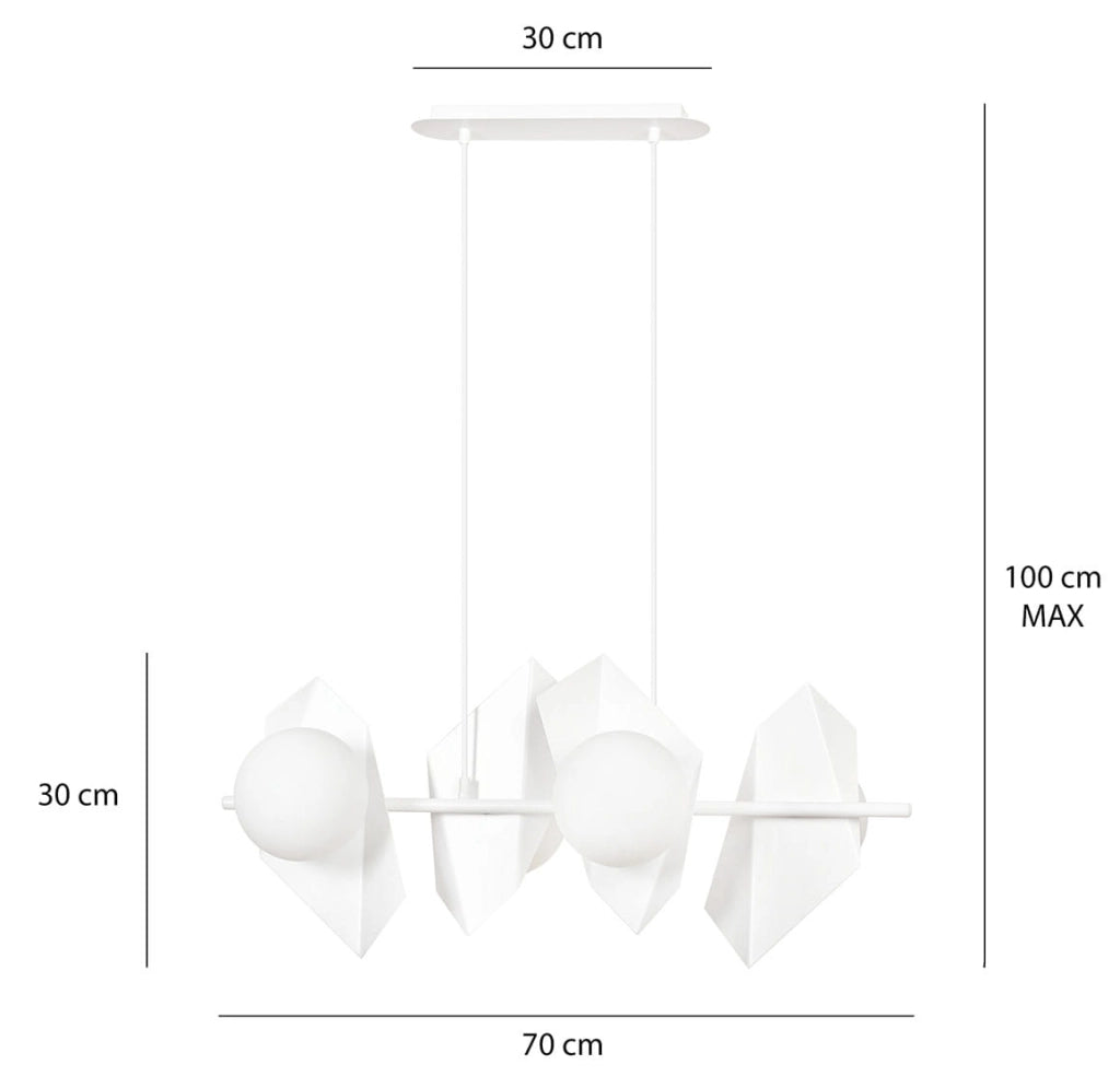 Lampadario Emibig Drifton bianco 4xE14 LED vetro metallo