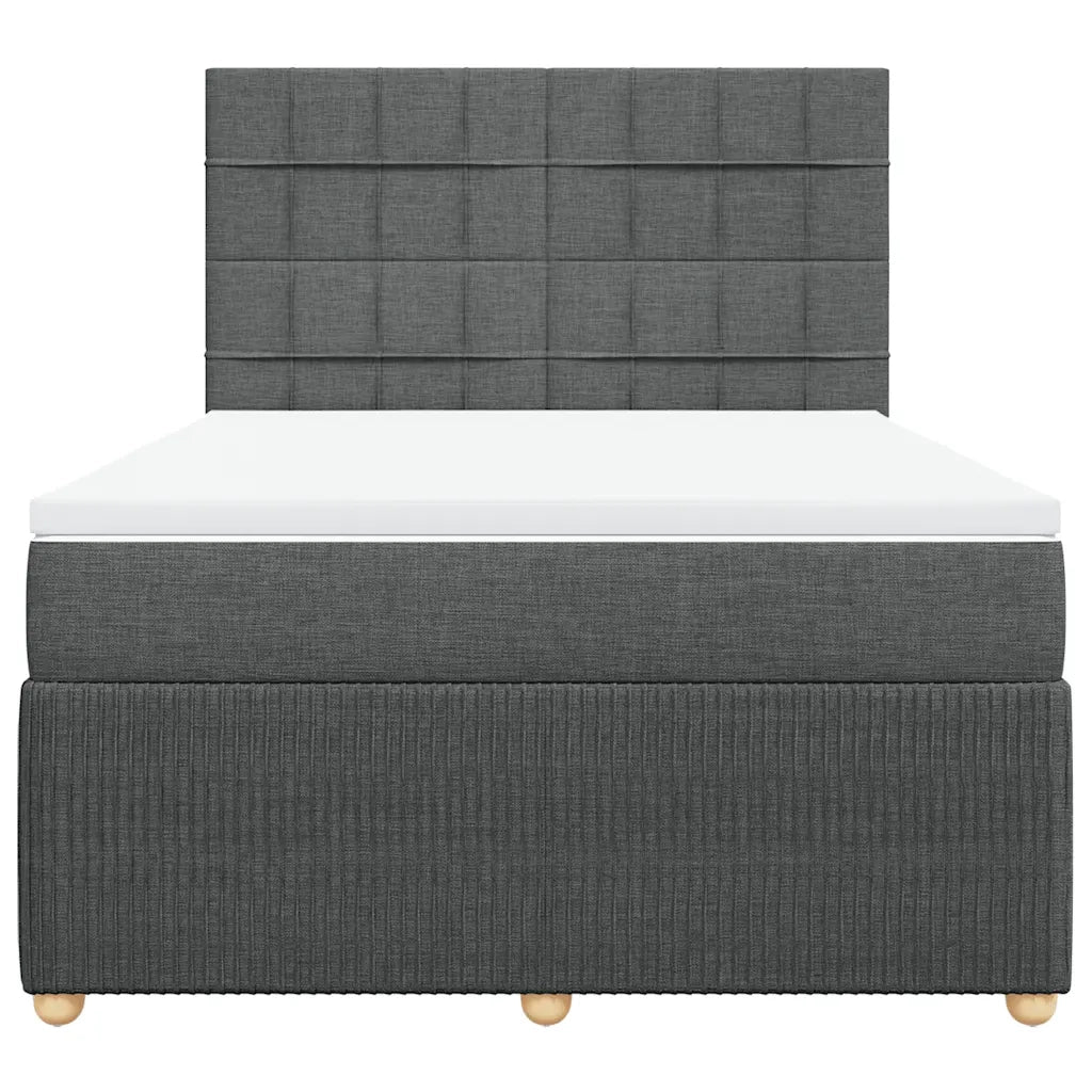 Giroletto a Molle con Materasso Grigio Scuro 140x190 cm Tessuto 3294352