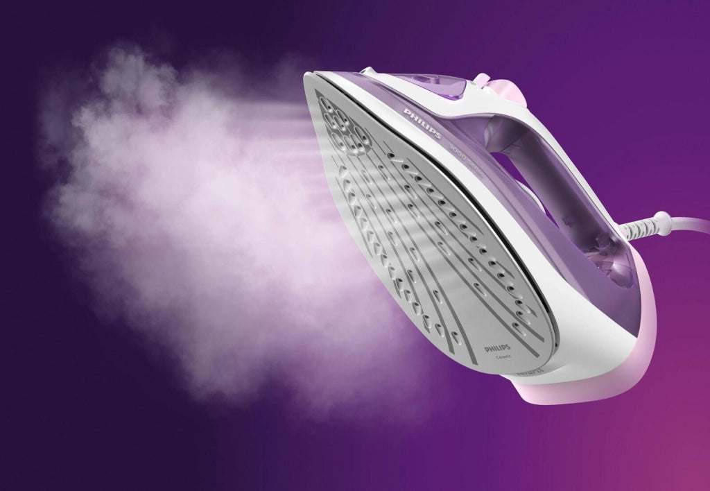 Philips DST3010-30 Serie 3000 Ferro da Stiro a Vapore 2000 W Piastra Ceramica Vapore 30 g-min Colpo Vapore 140 g-min colore Viola Bianco