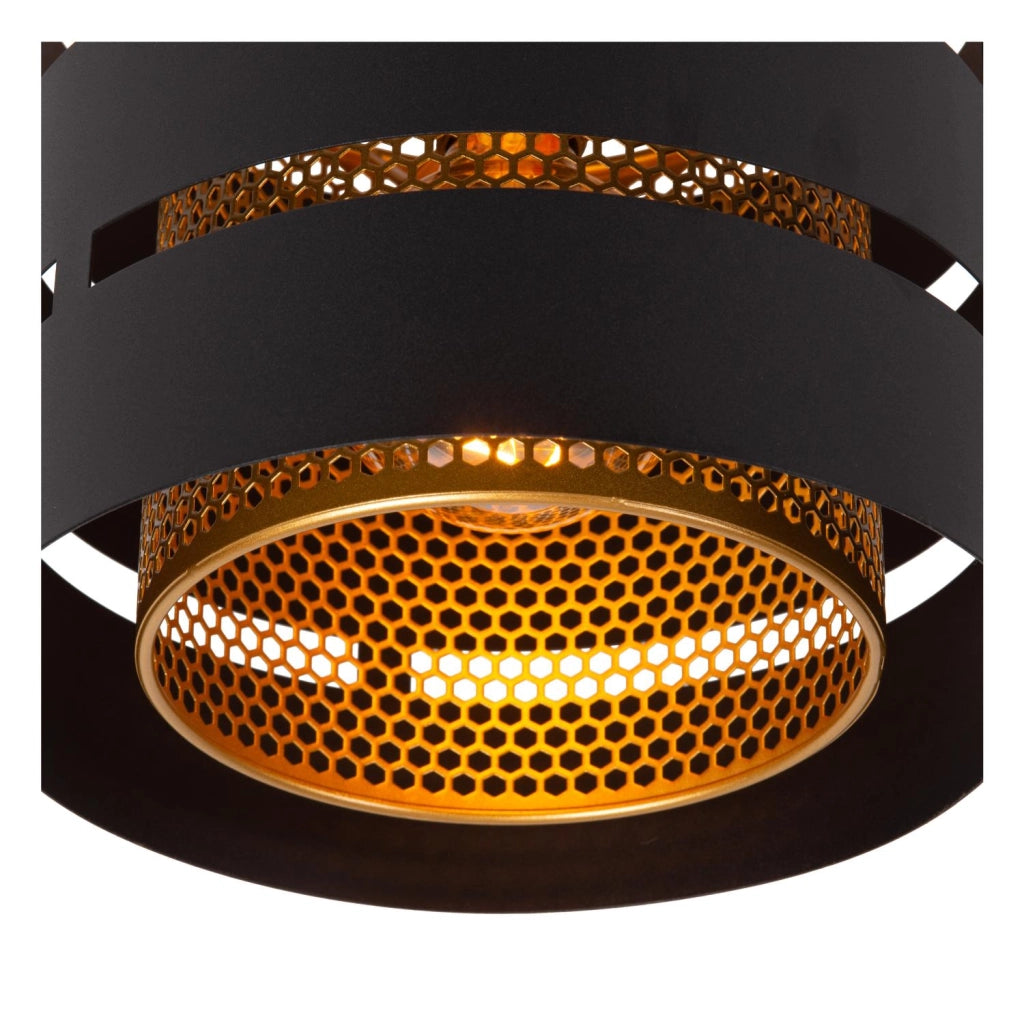 Plafoniera moderna nero oro ROSAS in metallo E27 40W Lucide