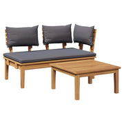 Set Panchina e Tavolo da Giardino 2 pz | Set Salotto da Giardino Grigio e Marrone