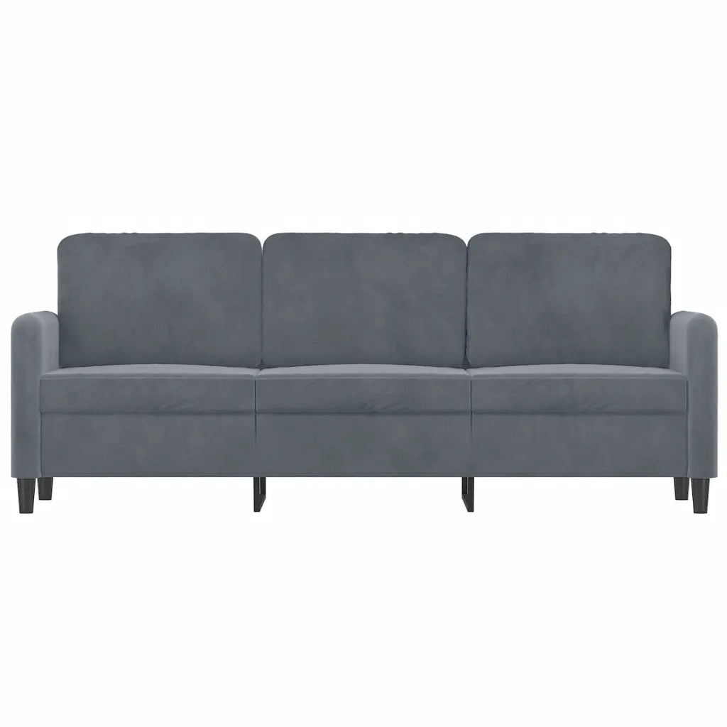 Divano a 3 Posti-Sofa 3 Posti Grigio Scuro 180 cm in Velluto 491791