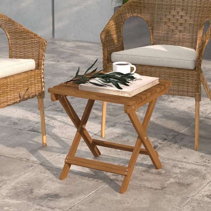 Set 2 Tavoli Pieghevoli da Giardino ¨C MINIMAL ¨C Legno di Acacia, 45x45x45 cm