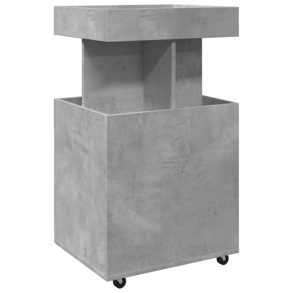 vidaXL Carrello Bar Grigio Cemento 50x41x89 cm in Legno Multistrato