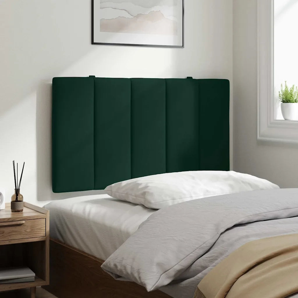 Cuscino Testiera Hanko Verde Scuro 90 cm in Velluto CFW4454319