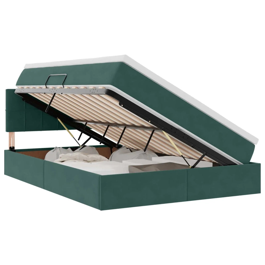 Letto con Contenitore Verde Scuro 140 x 200 cm Velluto 3370764