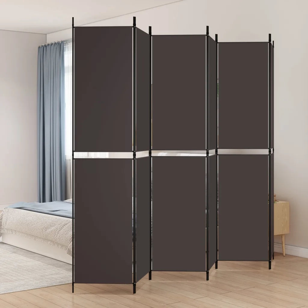 Divisorio a 6 Pannelli Marrone 300x220 cm in Tessuto cod mxl 57798