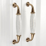 Maniglie in ceramica vintage - set di 2 maniglie in rame antico