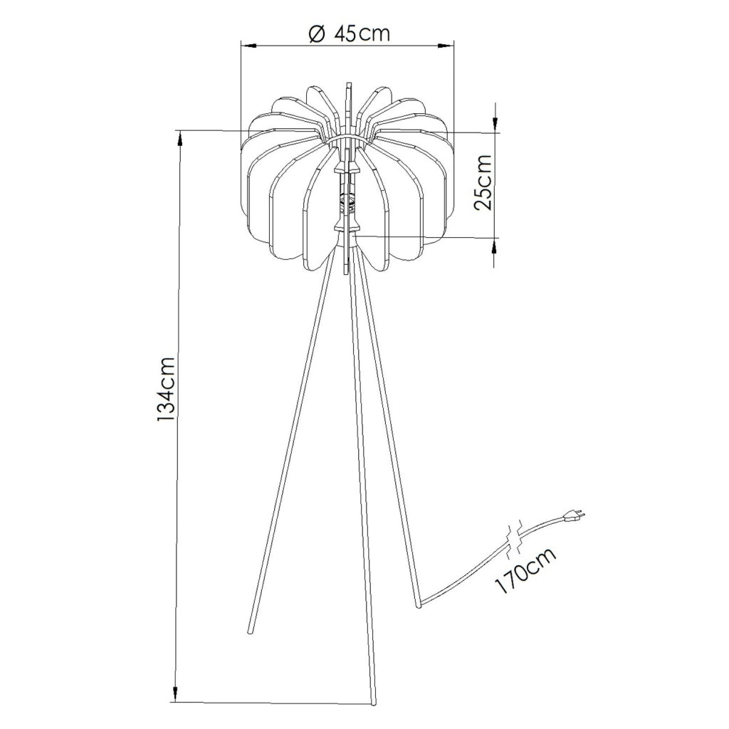 Lampada da terra moderna a sospensione MULA con paralume in feltro arancione spagnolo da 45 cm