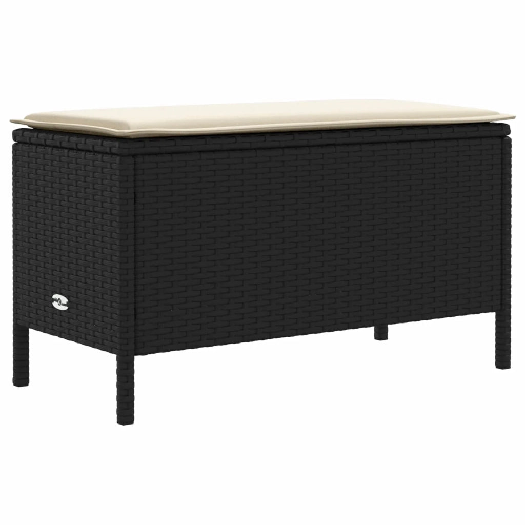 Sedia da giardino-Poggiapiedi da Giardino Nero e Crema 80 x 38 x 45 cm
