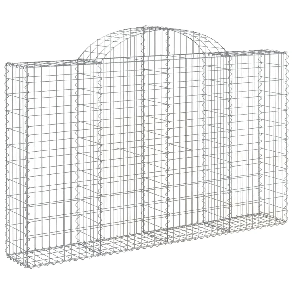 Set di 9 gabbioni ad arco per recinzioni a gabbia e muri di contenimento 200 x 30 x 120/140 cm ferro zincato argento 02_0041242