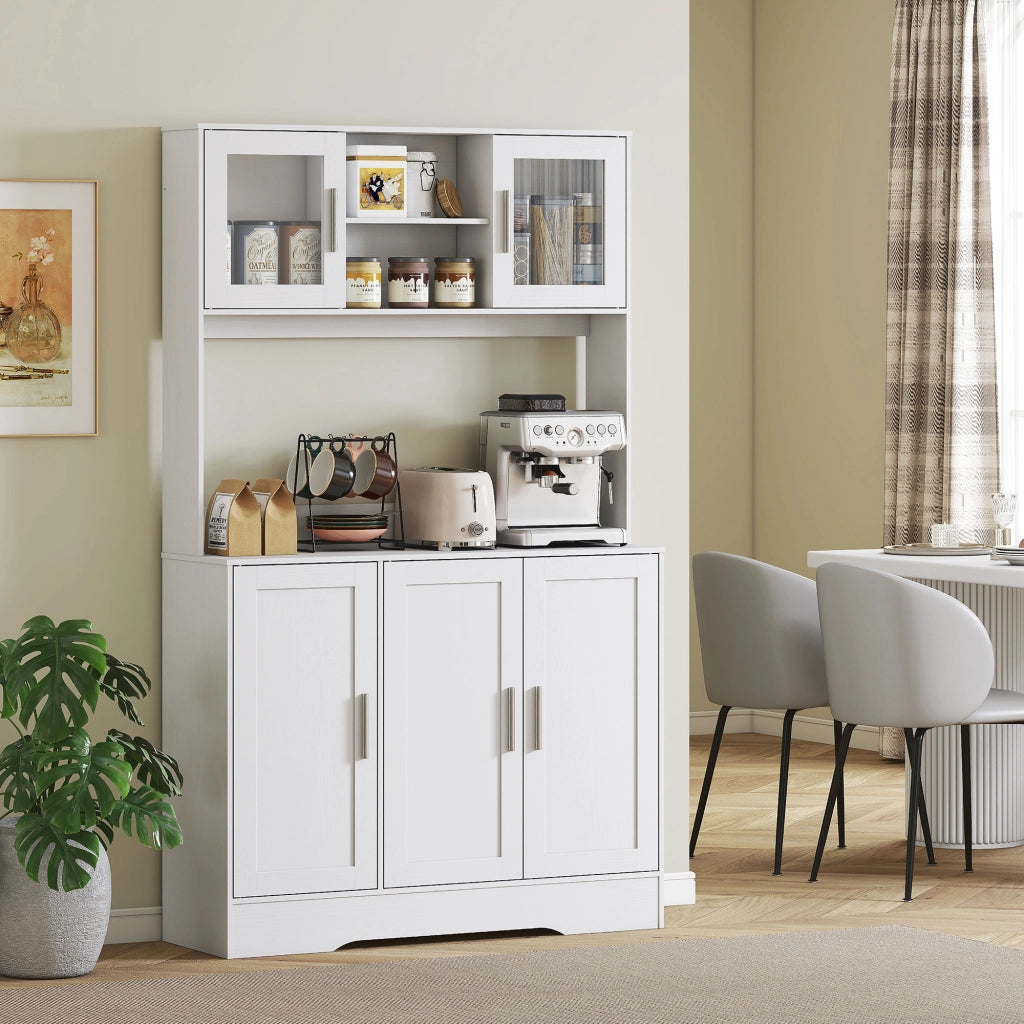 Armadio cucina scandinavo con ante e ripiani ¨C zephmum ¨C bianco 90x51x180