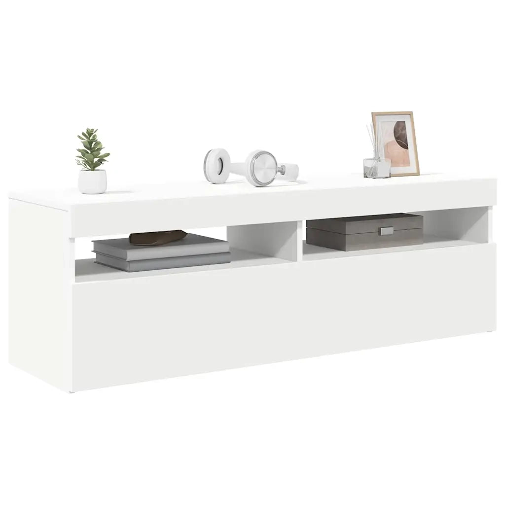 Mobile Porta TV con Luci LED Bianco 120x35x40 cm 804373