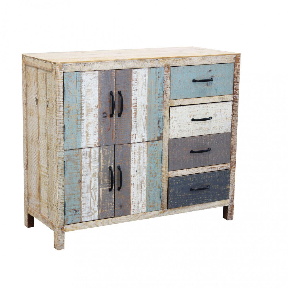 Mobile Edison 100x40x86 h cm in Legno Multicolor