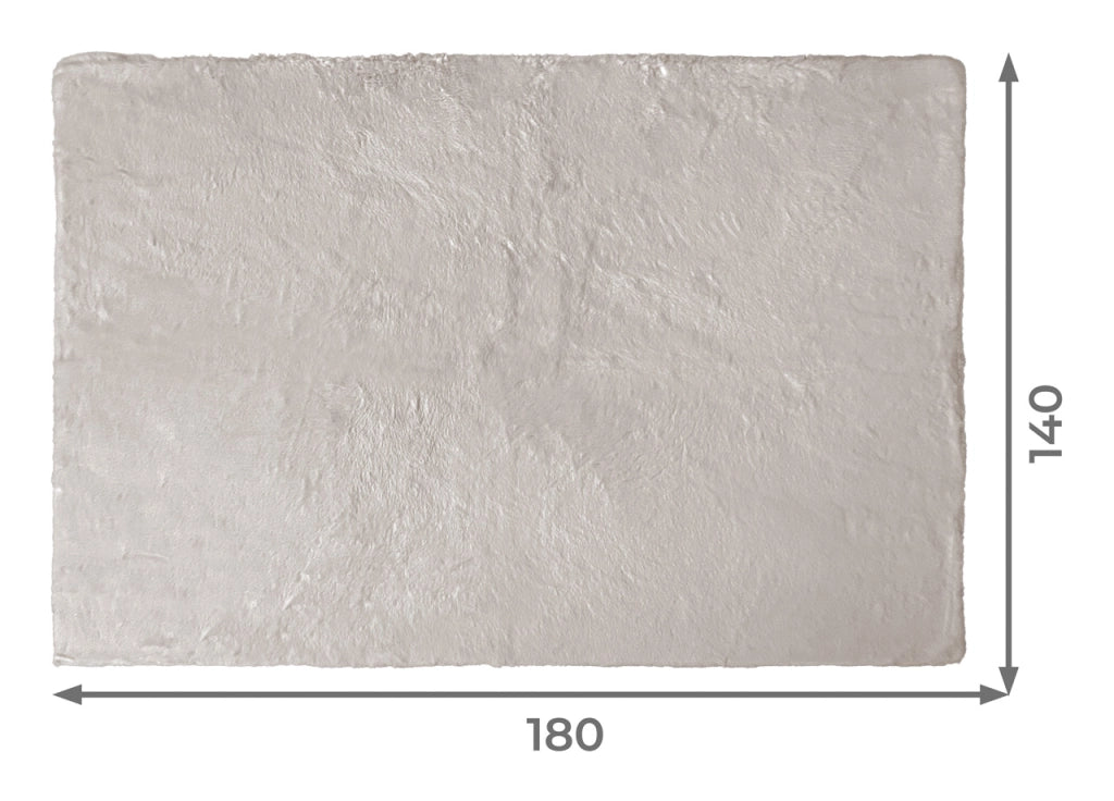 Tappeto Peloso In Pelliccia Ecologica Sagomato Modello Orsetto Varie Forme - 140x180cm - Perla