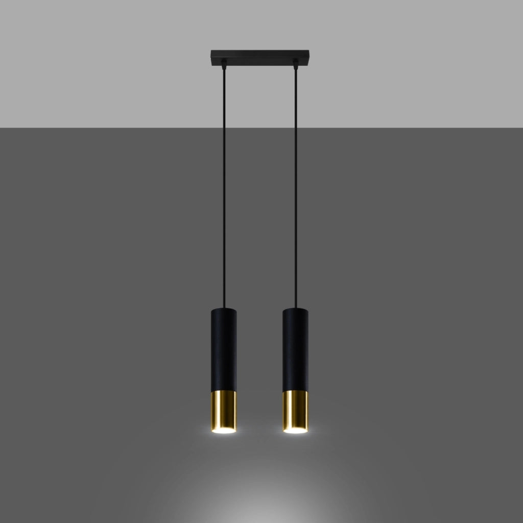 Lampada a sospensione Pure Lume SPIREXEZ 2 luci GU10 nero oro