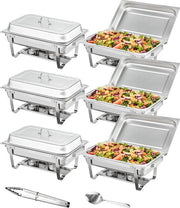 Buffet riscaldatore - Servizio caldo - Tazza per servire - Tazza per catering - Tazza per conservazione calda - Cassetta riscaldante - Con coperchio - 6 pezzi