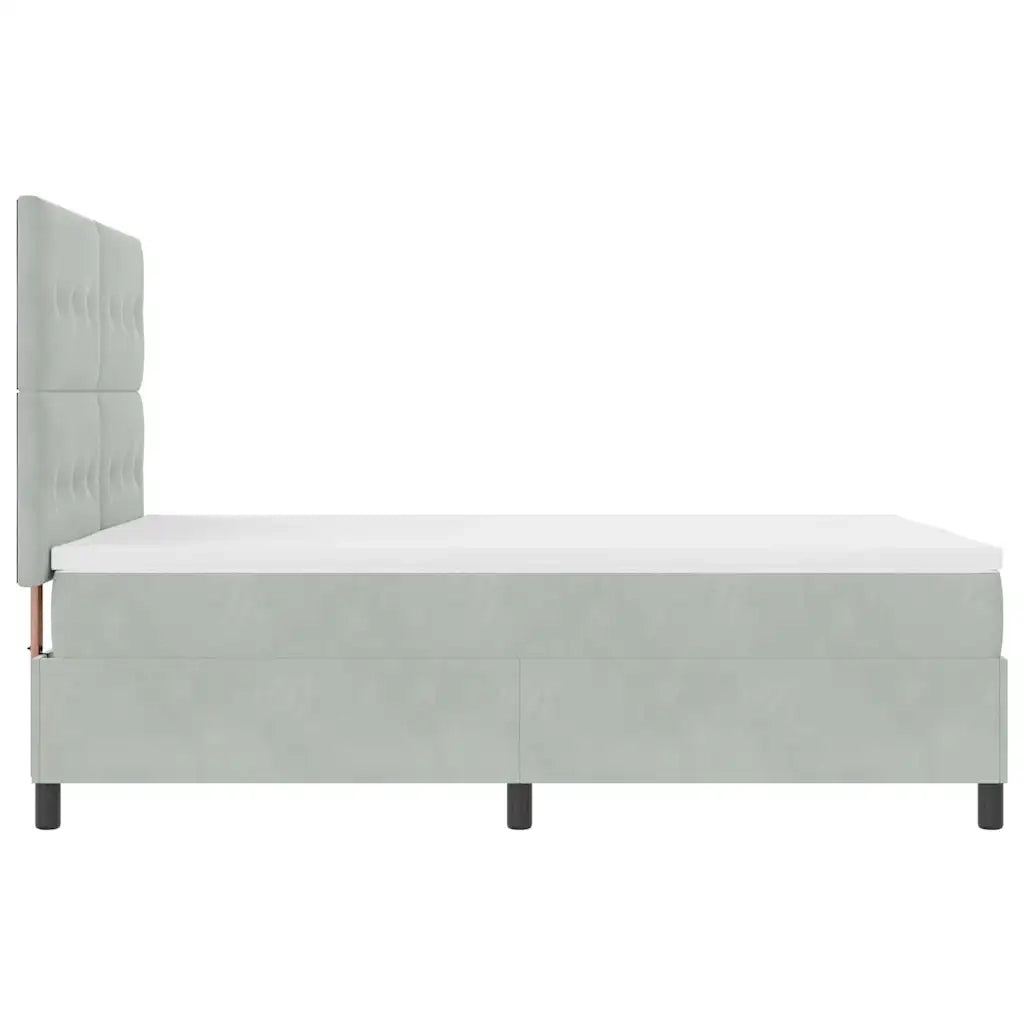 Letto a Sorgente LED Grigio chiaro 140 x 190 cm Velluto 3343310