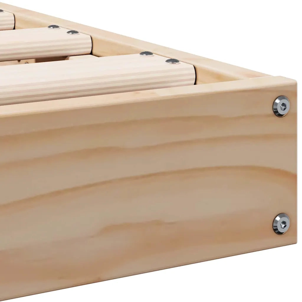 Struttura letto a terra Naturale 90 x 210 cm Pino massello 869734