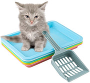 Scatola per gatti 5 pezzi - Scatola per gatti piccola - Scatola per gatti trasportabile - Scatola per gatti in plastica - Scatola per gatti profonda - 24,5x18,5x2,5 cm - Scatola per animali