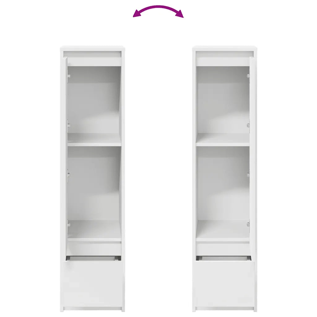Credenza Bianca 29,5x34x119,5 cm in Legno Multistrato 861652