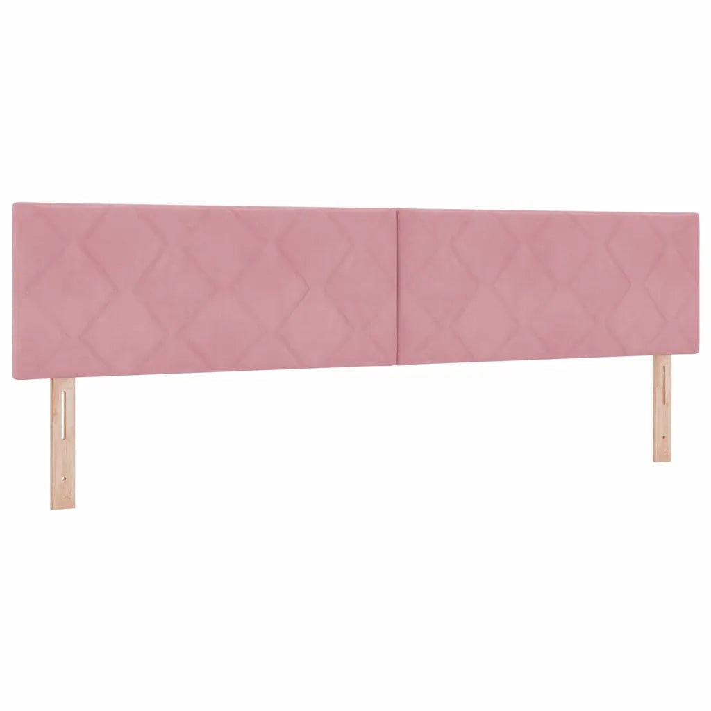 Letto a molle con materasso Rosa 200 x 200 cm Velluto 3339265