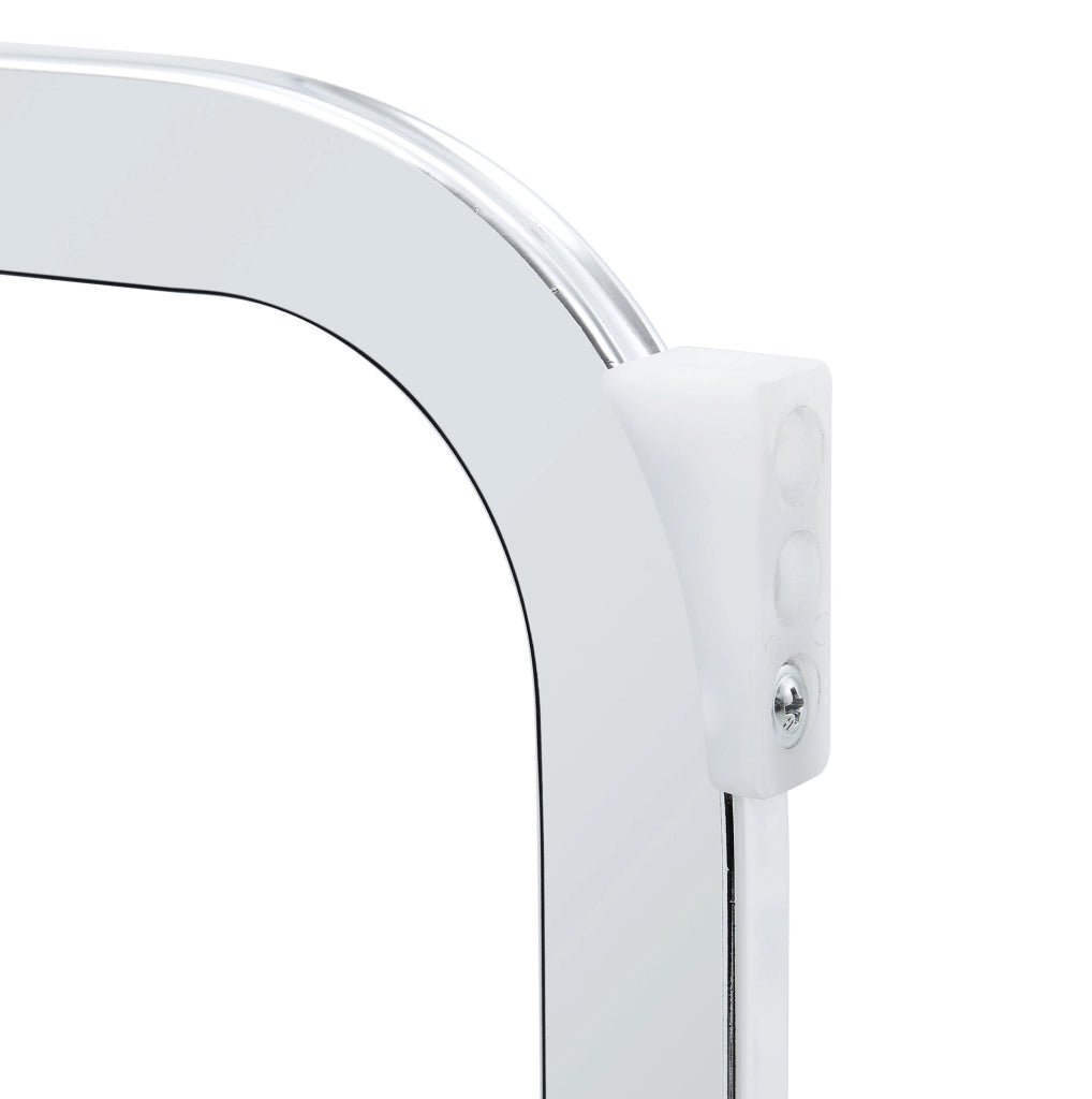 Set di 2 sedie da pranzo con schienale alto 100 cm; PU bianco e struttura metallica argento
