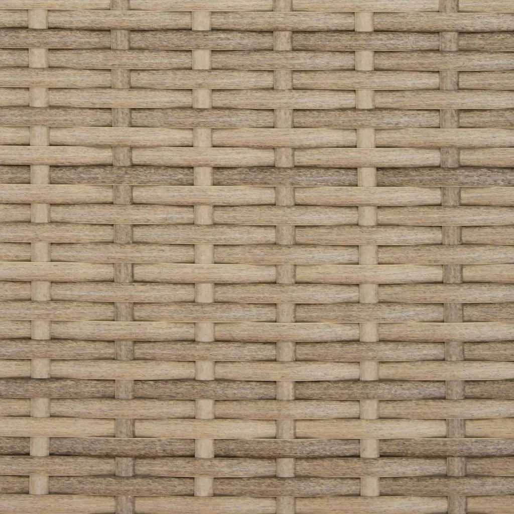 Divano Giardino 2 Posti Baldacchino e Sgabelli Beige Polyrattan 365785