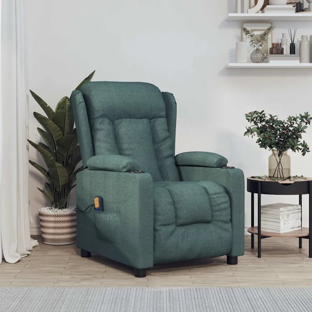 Divano Sedia-Poltrona Massaggiante Verde Scuro in Tessuto 284383