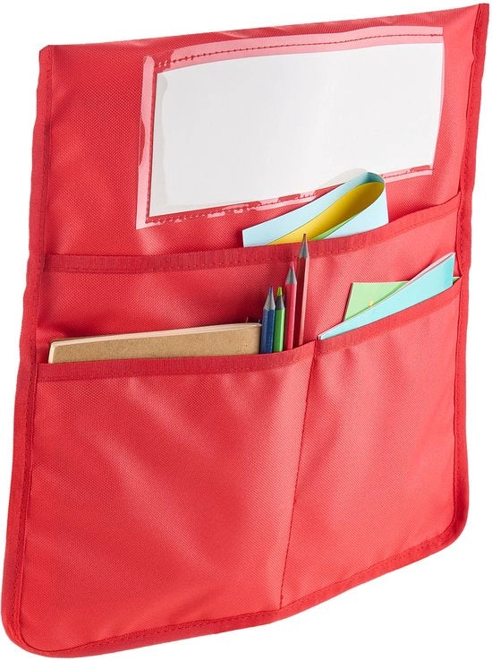 Organizzatore di Sedile, Set di 24, 36x38 Cm Borse con Etichetta, 6 Colori, Ideale per Bambini a Scuola, Asilo, Scuola e Casa