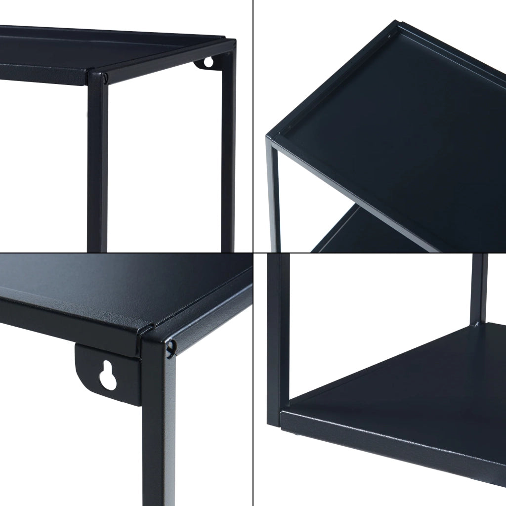Scaffale dal design senza tempo per soggiorno/camera da letto mobiletto portaoggetti da parete 60 x 25 x 35 cm acciaio nero 03_0011263