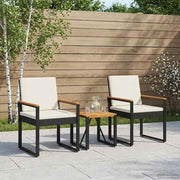Set di Mobili da Esterno 3 pcs Nero e Bianco Crema polyrattan 42025331
