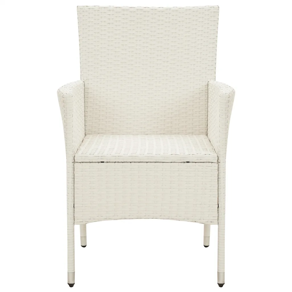 Set Mobili da Giardino 5 pz con Cuscini in Polyrattan Bianco 3094897