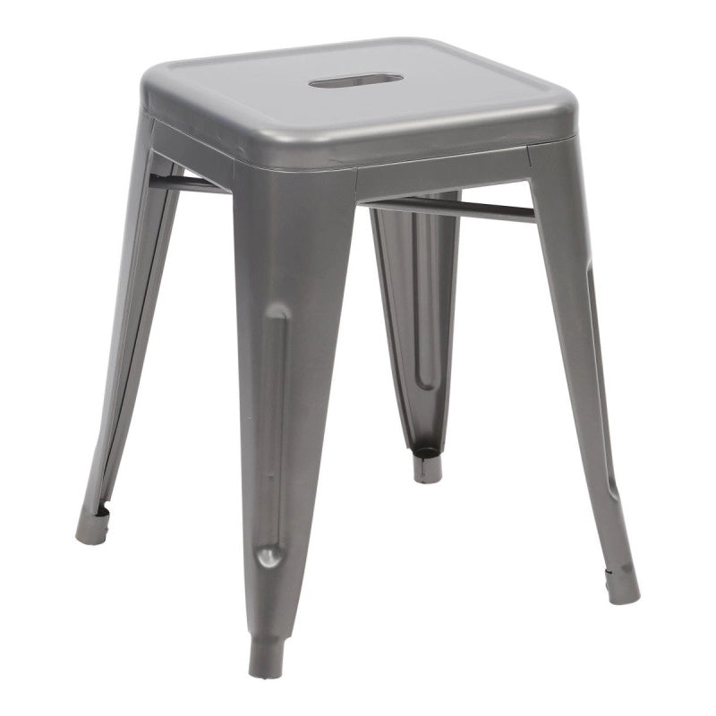 Set di 4 Sgabelli Bar Victoria Small Silver 38x38x45,5
