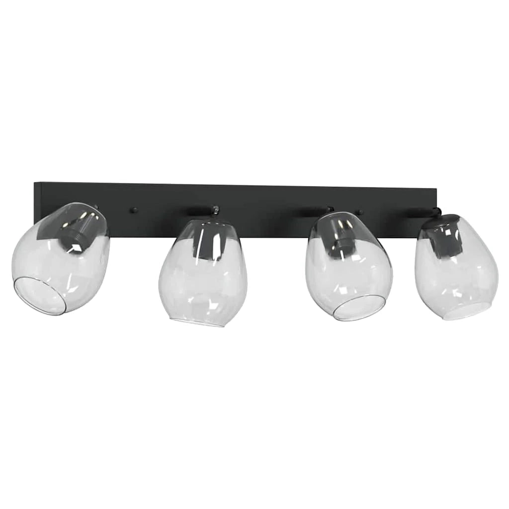Faretto da soffitto moderno orientabile per interni atmosfera accogliente 73,5 x 13 x 26 cm vetro nero 02_0058436