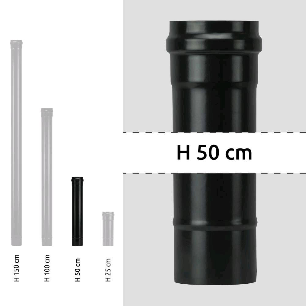 Tubo per Stufa a Pellet Acciaio rivestito con smalto porcellanato 50H cm 8 ⌀ cm - PNL801
