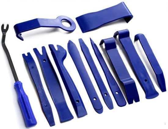 Kit di rimozione di trim - Strumento per allargare il trim - Materiale plastico resistente agli impatti - Attrezzo per auto - Rimuovitore di viti - Rimuovitore di pannelli porte - Resistente alle abrasioni - Progettazione ergonomico - Attrezzo per auto
