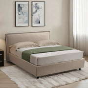 Bronte, Letto Alla Francese Sfoderabile Made in Italy, Grigio Tortora