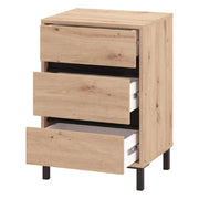 Combatte, Comodino un Ripiano, 48x40x71h cm Marrone