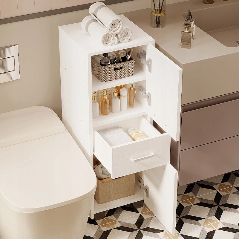 Funzionale mobiletto a 2 ante con cassetto, stile loft moderno, 86 cm