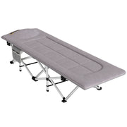 Letto da campeggio pieghevole con materasso e sedia a sdraio ¨C zephmum ¨C 185x65x37 cm grigio