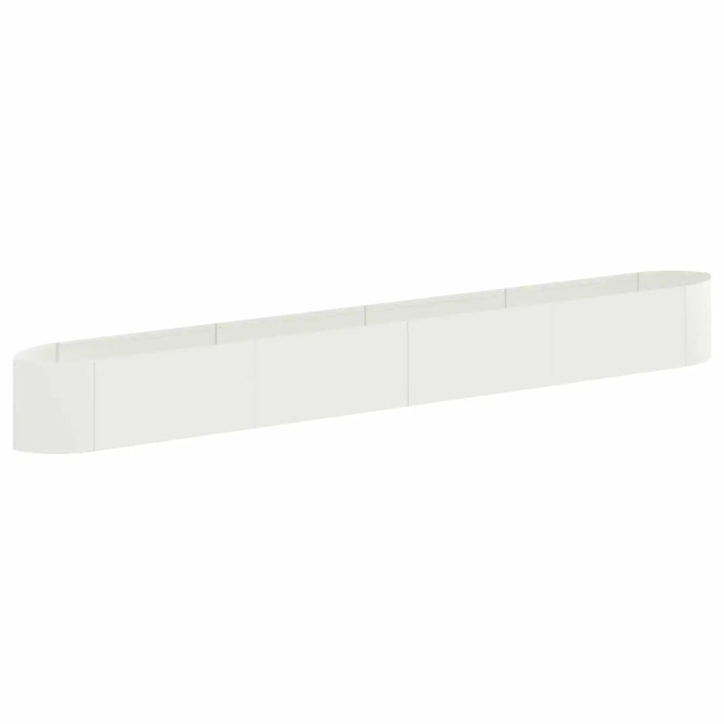 Letto rialzato da giardino Bianco 380 x 40 x 40 cm Acciaio 8011734